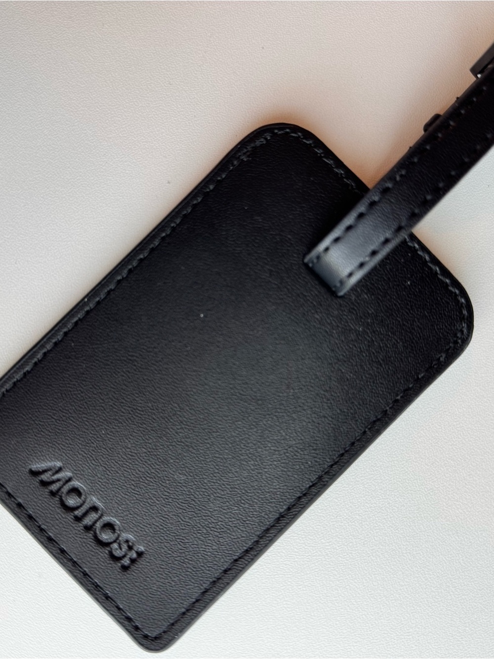 Monos Premium Vegan Leather Luggage Travel Tag - Midnight Black - New w/o bag